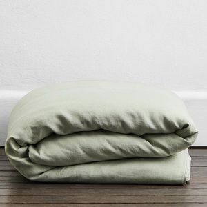 Bed Threads Sage Full Size Linen Duvet Cover and Pillow Cases